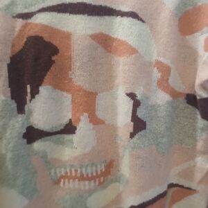 Skull Cashmere Gray and Cream Sweater